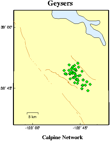 Map showing Calpine sites.
